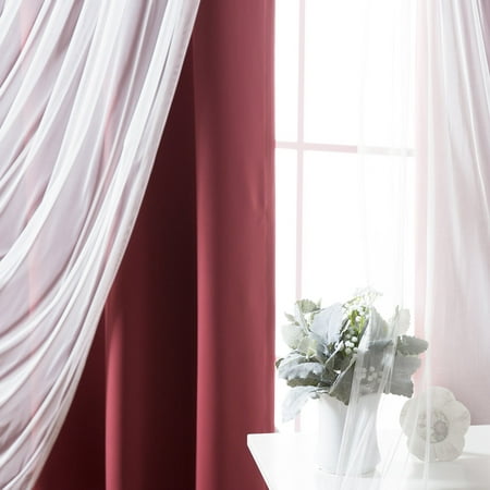 Best Home Fashion Wide Tulle and Blackout Mix and Match (Best Place For Ready Made Curtains)