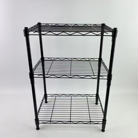 NRITOBY Storage racks, 3-Shelf Adjustable Heavy Duty Steel Wire Rack Storage Shelving Organizer for Kitchen, Garage, 23.2" L x 13.4" W x 30" H, Black