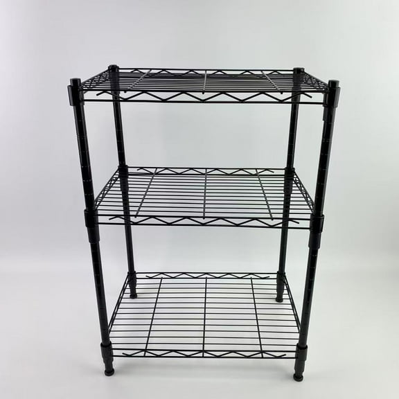 NRITOBY Storage racks, 3-Shelf Adjustable Heavy Duty Steel Wire Rack Storage Shelving Organizer for Kitchen, Garage, 23.2" L x 13.4" W x 30" H, Black