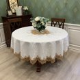 thumbnail image 1 of French Romance Round Tablecloth European Lace Tablecloth Home Wedding Decoration Dustproof Table Cloth Cover, 1 of 5
