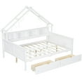 thumbnail image 5 of Euroco Wood Full Size Platform Bed with Drawers, House Bed with Storage and LED Light, White, 5 of 14