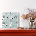 thumbnail image 2 of WOBOGO Cute Rabbit Face Pattern Wall Clock 7.78 Inch Battery Operated Silent Unit Square Rustic Vintage Style for Home Bedroom Office Black Pointer, 2 of 8