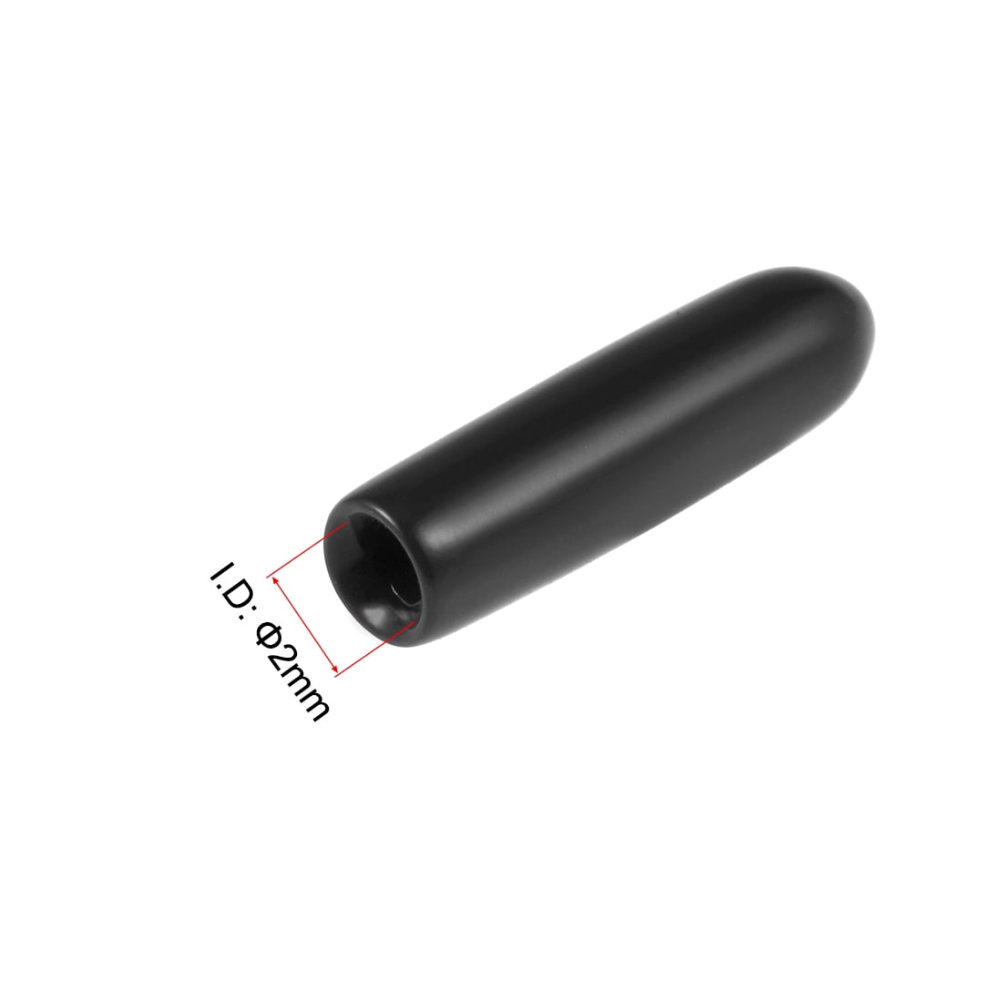 Unique Bargains 2mm ID 15mm Height Black Rubber End Caps Screw Thread Protectors 20 Pack