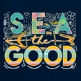 thumbnail image 6 of Wild Bobby Sea The Good Surfboard Sun Rise Good Vibes Nature Lover Women Standard V-Neck Tee, Navy, Small, 6 of 6