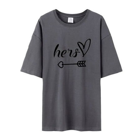 

Proclub Shirts Women s Round Neck Temperament Casual Short Sleeves T-shirt Casual Loose Top Corset Tops for Women Gray S