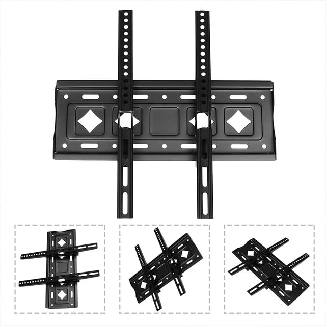 KAKOWELY 1Set -rolled Steel TV Wall Mount Bracket Adjustable Tiltable for 26-65 Inch Tv Home Use