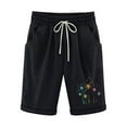 thumbnail image 1 of ameIAEA Knee Length Shorts for Women Wide Leg Drawstring Shorts Elastic Waist Print Shorts with Pockets, 1 of 3