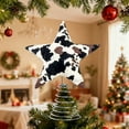 thumbnail image 4 of CuiLiyq Christmas Tree Topper Star, 12.6 Inch Cow Pattern Pentagram Tree Topper for Xmas Decorations Ornaments Indoor Decor Holiday Party (A), 4 of 8
