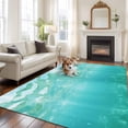 thumbnail image 2 of 5'x8' Area Rugs, Teal Coastal Indoor Outdoor Area Rug for Living Room Bedroom, Summer Beach Ocean Seawater Nautical Washable Bathroom Rugs Kitchen Floor Carpet Mats Home Decor Aesthetic, 2 of 8