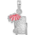 thumbnail image 1 of Sterling Silver Polished 3D Enameled Beach Chair Pendant(Length 19.67) - Jbsp, 1 of 5