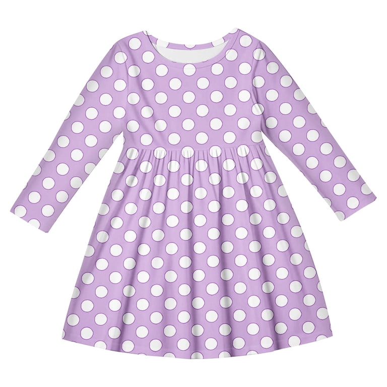 light purple polka dot dress White Polka Dots On Light Purple Background Polka Dots A-Line Dress by Bumblefuzzies