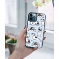thumbnail image 5 of WIRESTER Shockproof Soft Rubber Cover Case for Apple iPhone 12 Pro Max 6.7" 2020, French Bulldog Funny Playful Postures On Light Blue Background, 5 of 5