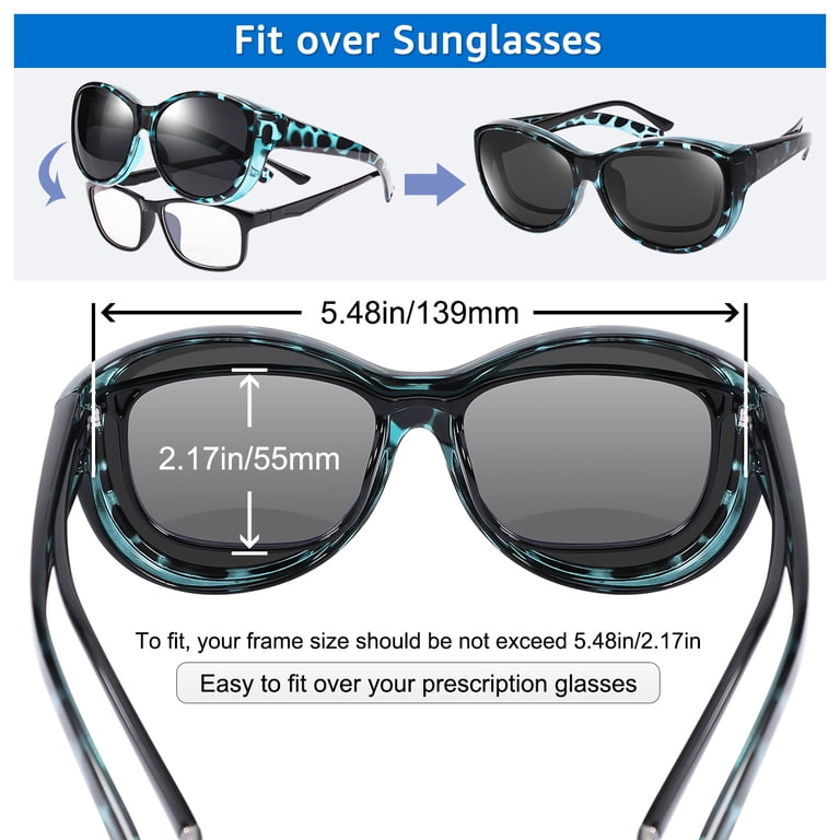 TINHAO Fit Over Cat Eye Polarized Sunglasses, Green photo 3