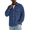 thumbnail image 1 of Top Abrigo Hombres Color Sólido Manga Larga Botón Cuello Moda Casual Verano Al Aire Libre Diario, 1 of 7