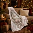 thumbnail image 3 of Majestic Fluffy Cat Ornate Oval Frame Pink Roses, Cozy Pet Portrait Pattern, Warm Flannel Blanket for Living Room and Bedroom, Cat Lovers Valentine's Day Gift, Pet Lover Home Decor, 3 of 9
