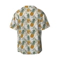 thumbnail image 6 of Daiia Fruit Pineapples Men's Linen Shirts Short Sleeve Casual Shirts Button Down Shirt for Men Beach Summer Wedding Shirt-XX-Large, 6 of 6