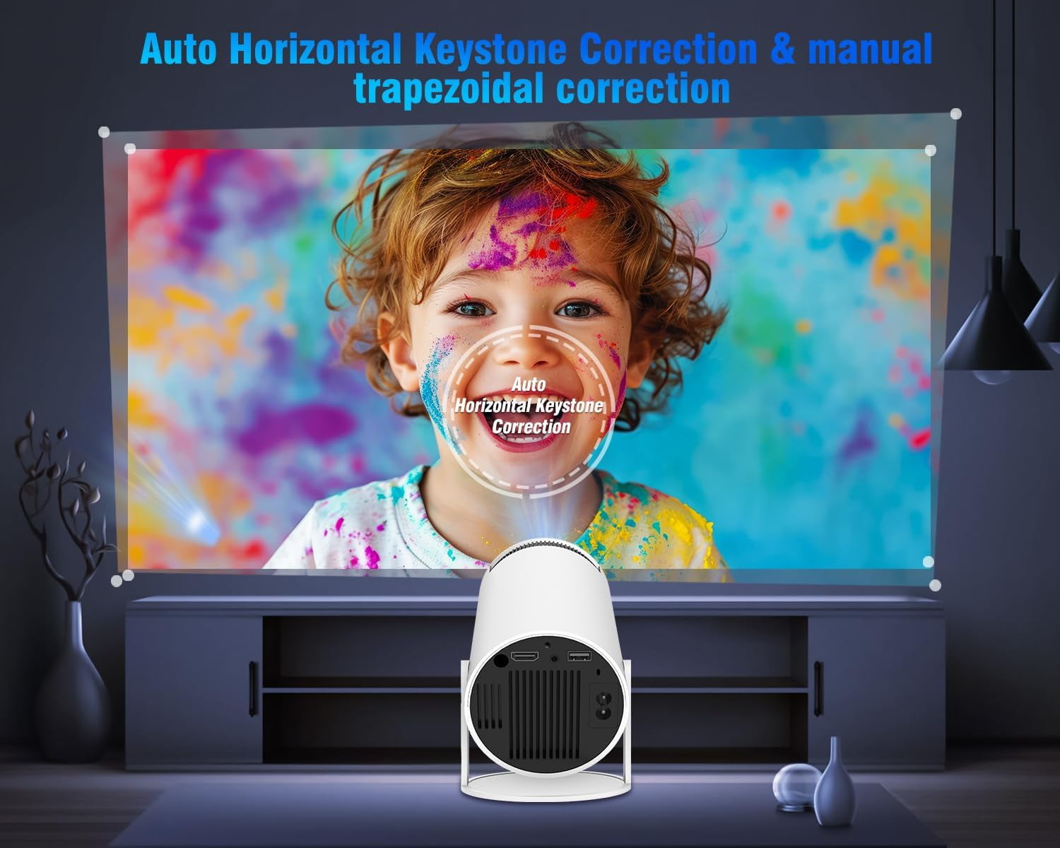 Portable Projector 4K 1080P Full HD Support with Android 11,   Projector for Home Theater