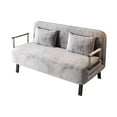 thumbnail image 7 of Light gray Convertible Chair Bed, Leisure Chaise Lounge Couch with Adjustable Backrest, Pillow and Sturdy Steel Frame, 7 of 7