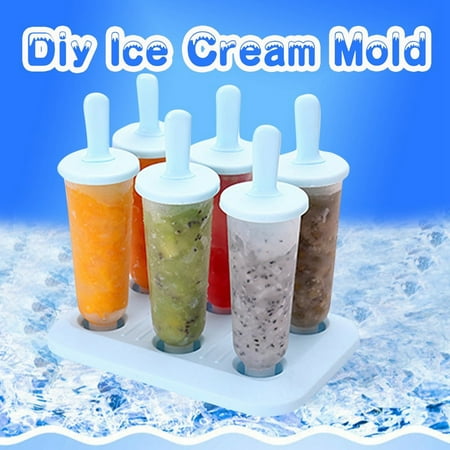 

amousa Popsicle Ice Maker Set 6 Pack Reusable Ice DIY Molds Holders Maker Fun For Kids And Adults Great Gift For