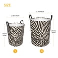 thumbnail image 3 of Circular Hamper Single Layer Laundry Basket Storage Basket Waterproof Single Layer Fabric With Handle Pe Support Strip Zebra Skin Print Style Saddlebrown_4 Medium, 3 of 8