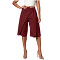 MLCDZ Women's Wrap Tie Side Dressy Capri Pants Elastic High Waisted ...