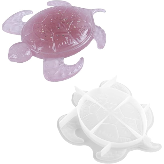 Sea Turtle Resin Mold, 3D Animal Silicone Molds, Lifelike Large Animal Epoxy Resin Crafts - Reusable, Flexible, Non-Stick, DIY Craft for Home Wall Desktop Decor, Candle & Soap Making (A)