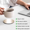 thumbnail image 4 of Beige White Ombre Coasters Set of 2, Modern Gradient Abstract Art Absorbent Coasters for Drinks, Coaster for Bar Office Dining Coffee Table Accessories Decor, Non Slip Round Desk Coaster, 4 of 9