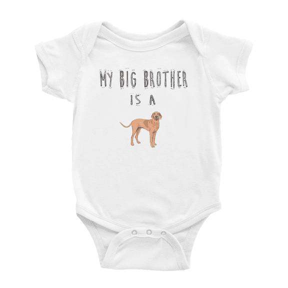 My Big Brother Is A Vizsla Dog Funny Baby Clothing Bodysuits Boy Girl Unisex