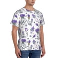 thumbnail image 2 of Bixox Men's Lavender Bicycle Printed Short Sleeve Skinny Athletic T-Shirt, 2 of 6