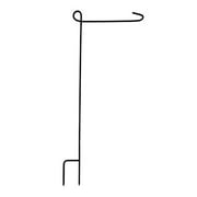 KINREX Garden Flag Pole Holder Stand - Black Metal Iron Wrought Stake Poles for Outdoor Garden Lawn Yard - 3 Piece Set - 35" Tall x 15.5" Wide