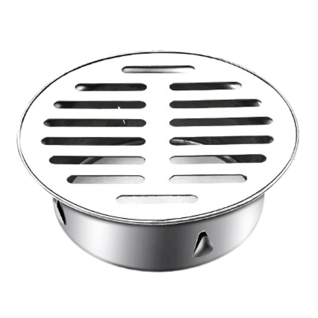 Cubierta de desagüe de rejilla plana redonda, filtro de desagüe del piso de desagüe del desagüe de la cubierta del piso para patios de paisajismo baño 10.2x3.8cm