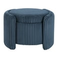 thumbnail image 4 of Sable Storage Ottoman with Mango wood Flip Top and Blue Cord Fabric, 4 of 12