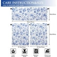 thumbnail image 4 of Blue Floral Kitchen Curtains and Valances Set - 3 Piece Kitchen Curtains 36 Inch Length Sets with Valance for Windows Rod Pocket Blue and White French Country Rustic Floral Kitchen Decor Decorations, 4 of 5