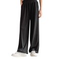 thumbnail image 4 of Generic Girls Solid Color Elastic Waistband Loose Wide Leg Pants Ice Silk Soft And Comfortable Spring Summer And Autumn Girls Wear Toddler Girls Flowy Wide Leg Pants High Waisted Palazzo Pants, 4 of 7