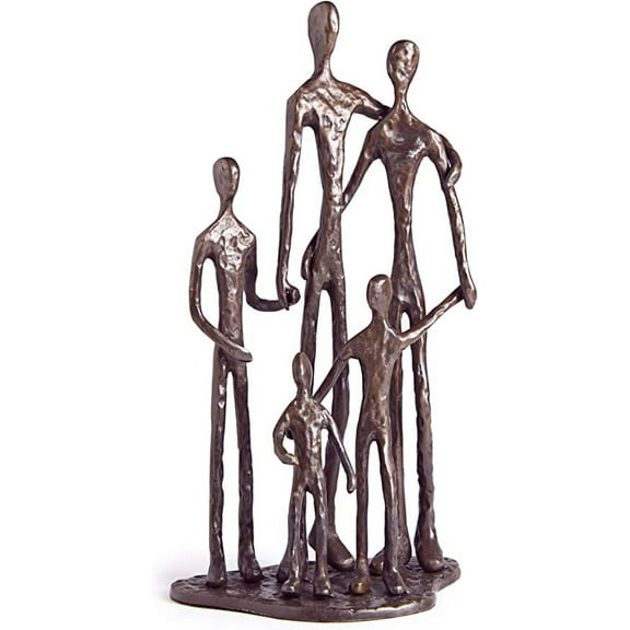 Danya B. Sand Casted Metal Art Bronze Sculpture Family of Five - Lined with Velveteen