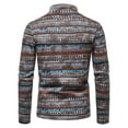 thumbnail image 4 of EGNMCR Pull Col Roulé pour Hommes, Style Ethnique Demi-Zip Décontracté Col Montant Pull pour Hommes Men Sweater, 4 of 9