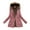Dark Pink, variant on Women's Mid-Length Hooded Sherpa Jacket, Warm Faux Lambswool Winter Coat (Slbe) , Shearling-Lined Hooded Coat, Mid-Length Fleece Jacket, Winter Warmth Bean Green M