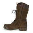 thumbnail image 6 of jsaierl Women's Snow Boots Suede Mid Calf Boots Round Toe Lace-up Plush Thick Knight Boots, 6 of 7