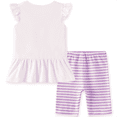 thumbnail image 2 of Peppa Pig Toddler Girls Outfit Set Graphic Ruffle Dress and Striped Legging Bike Shorts 2 Piece Summer Set Sizes 3Y, 2 of 9