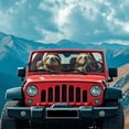 thumbnail image 3 of XYZCANDO Funny Sloth Windshield Sun Shade Sun Visor Windshield Shade Blocks UV Rays Compatible with 2007-2024 Wrangler Rubicon Sahara TJ JK JKU 2 & 4 Door Shades Heat Shield, 3 of 7