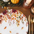thumbnail image 3 of Autumn Sunflower Round Braided Placemats Set of 1, Rustic Cottagecore Floral Orange Leaf Vine Heat Insulation Place Mats Washable Non-Slip Table Mats for Kitchen Dining Party, 13 Inches, 3 of 9