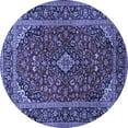 thumbnail image 1 of Ahgly Company Indoor Round Medallion Blue Traditional Area Rugs, 7' Round, 1 of 4