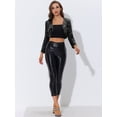 thumbnail image 3 of INSPIRE CHIC Veste à Sequins pour Femmes Manches Longues Cardigan Court Ouvert Boléro Noir TP, 3 of 5