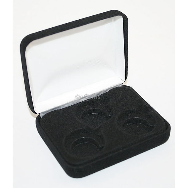 Black Felt COIN DISPLAY GIFT METAL PLUSH BOX Holds 3-IKE Or Silver Eagle Square Black Felt COIN DISPLAY GIFT METAL PLUSH BOX Holds 3-IKE Or Silver Eagle Square