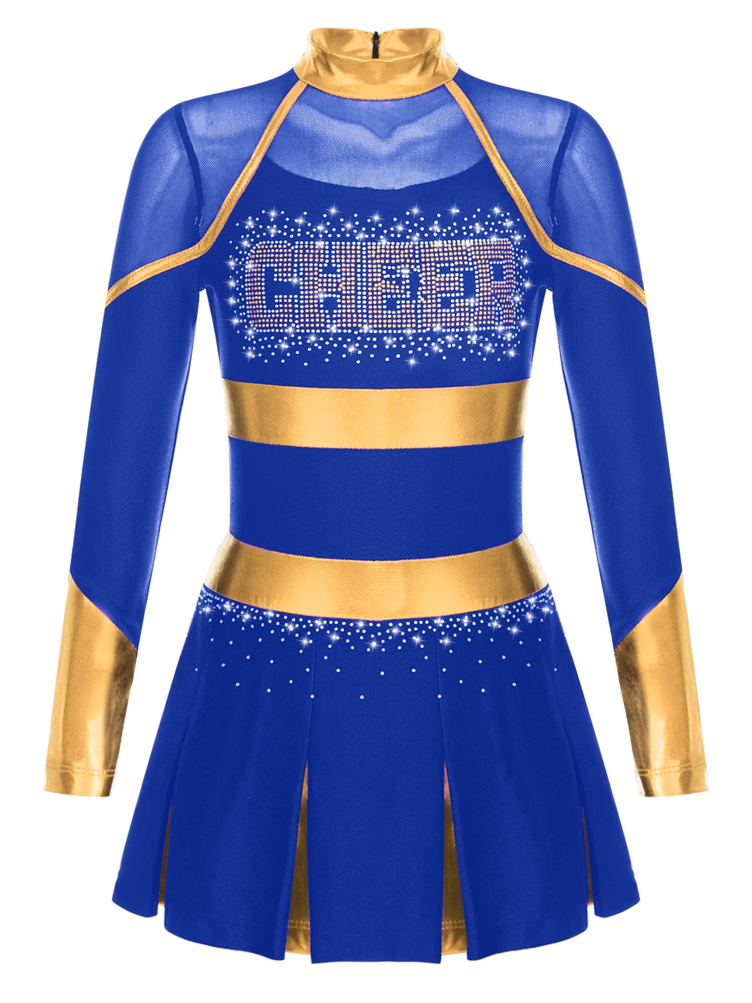 iiniim Cheer Leader Girls Cheerleading Uniform Complete Dress Blue 8