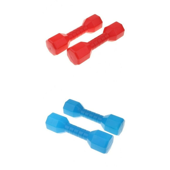 4pcs / Set de Plástico con Mancuernas para en Edad Preescolar, Juguetes para Ejercicios Al Aire Libre, Azul / Rojo Zulema Mini mancuernas para niños