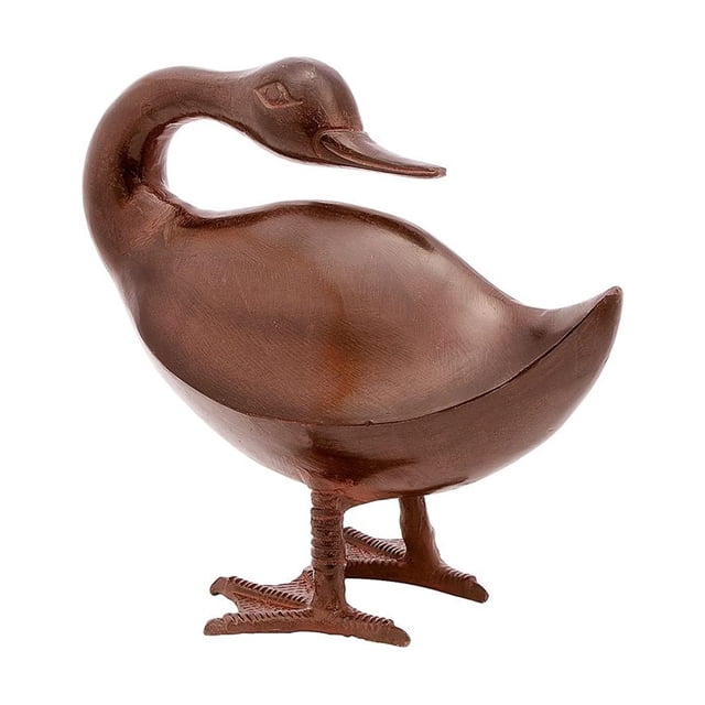 Achla Designs 11.5 Inch Backward Glance Bye Duck Garden Statue, Bronze