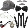 thumbnail image 1 of Old Man Tie Eyeglass Moustache- Pipe Old Man Costume 100th Day Of School, 1 of 2