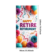 LUUFILx Retirement Celebration Banner Colorful Party Decorations Backdrop Background Happy Event Supplies Photography Props Retirement Party Decor