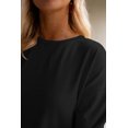 thumbnail image 7 of Women's Casual Black Solid Color Puff Sleeve Ruffle Hem Mini Dress - [ZhiHiMeRi] | (US 12-14)L, 7 of 7